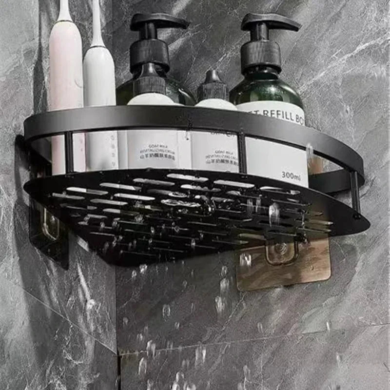Aluminum Bathroom Shelf: No-Drill Shower Organizer