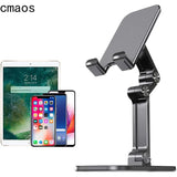 Adjustable Three-Section Foldable Desk Phone Holder: Flexible Mobile Stand for iPhone, iPad, Tablet - Ideal for Desktop or Tabletop Use