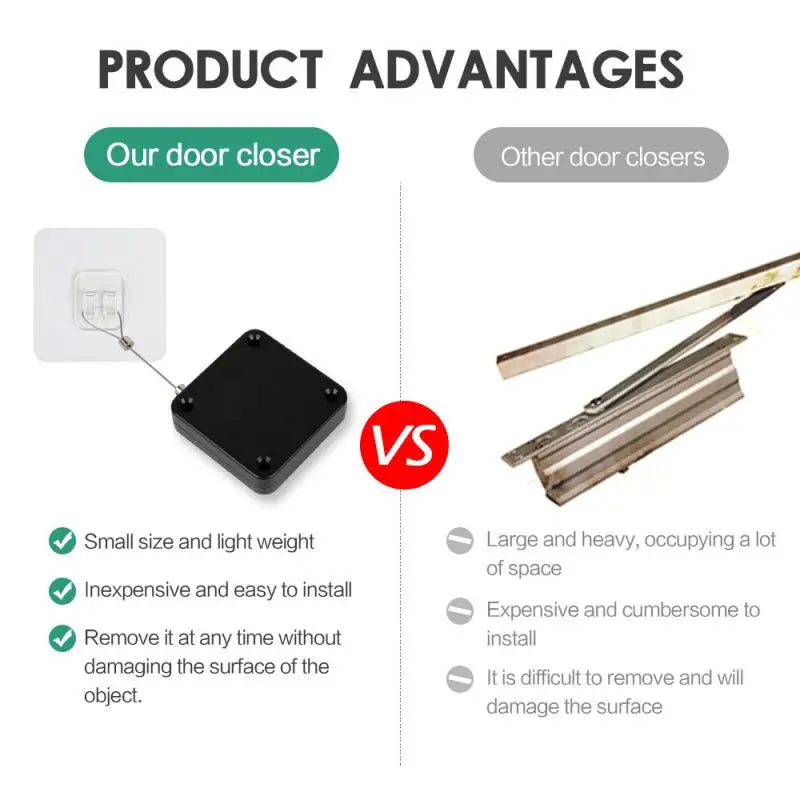Automatic Sensor Door Closer: Punch-Free & Adjustable