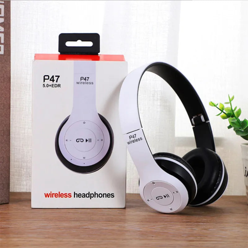  🎧 Stereo P47: Bluetooth 5.0 Folding Headset