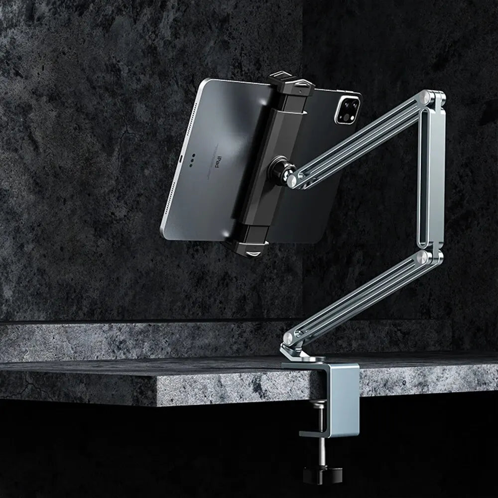 📱 Desk Bed Tablet Stand: Adjustable Aluminum Mount