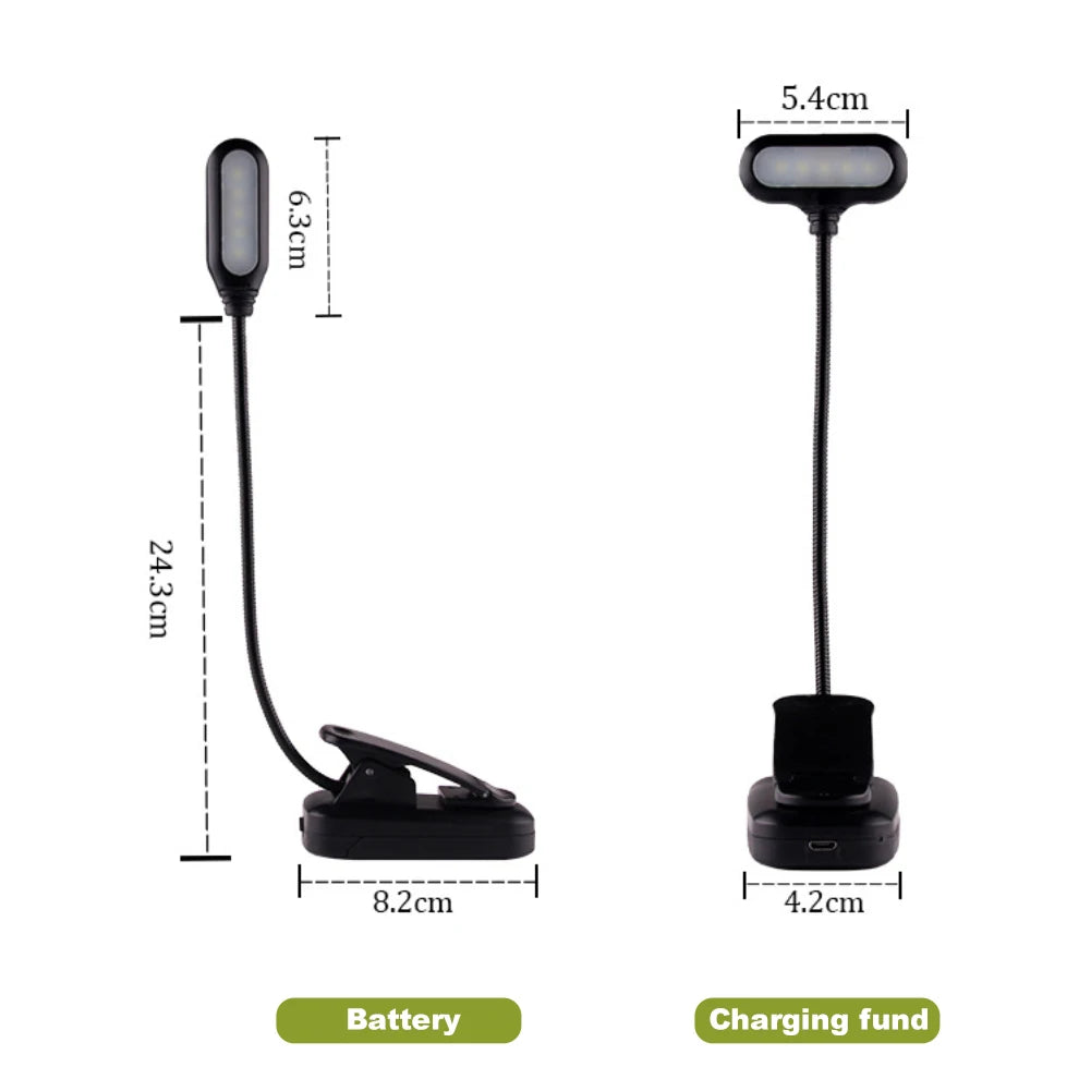 Mini LED Clip-On Book Light: Adjustable Eye-Friendly Lamp