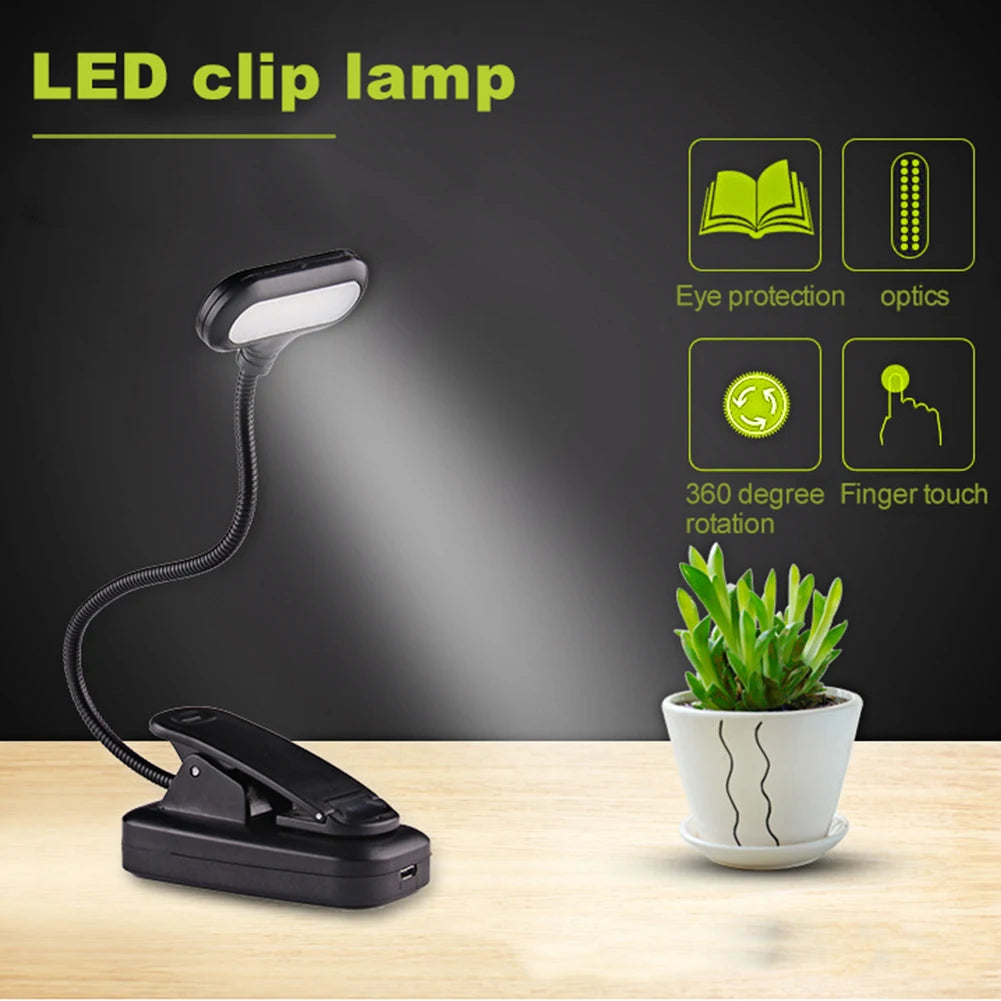 Mini LED Clip-On Book Light: Adjustable Eye-Friendly Lamp