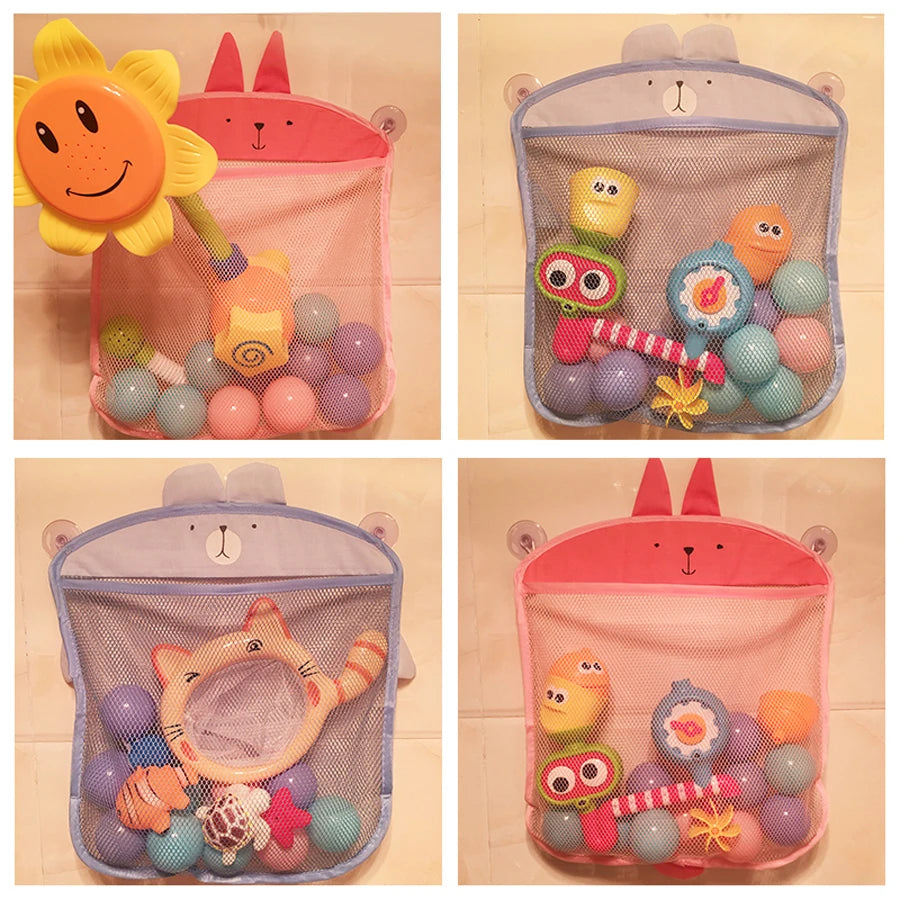 Organize Bathtime Fun: QWZ Baby Bathroom Mesh Bag with Cartoon Animal Shapes