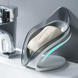 Bathroom Soap Dish with Suction Cup: Leaf Shape Soap Holder