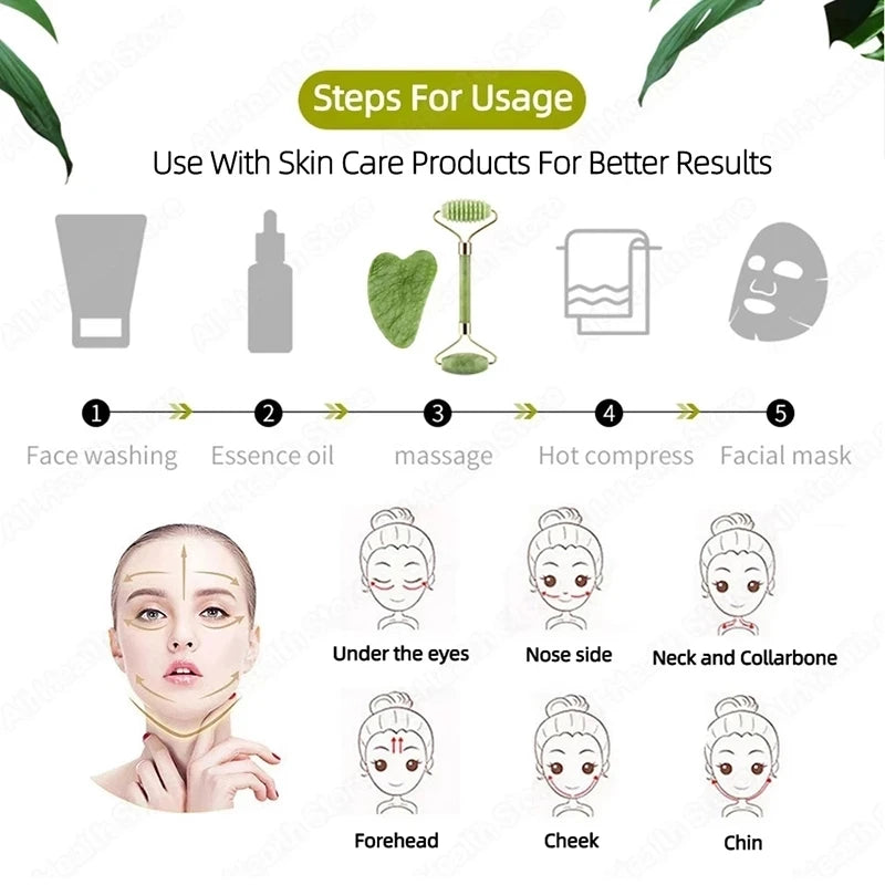 Gua Sha Face Massager Roller: Facial Gouache Lift & Body Slimming Tool