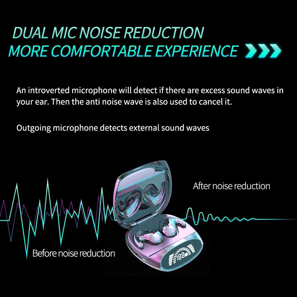 Invisible Noise-Cancelling Earbuds: Sleep Soundly with TWS Bluetooth 5.3 Headsets