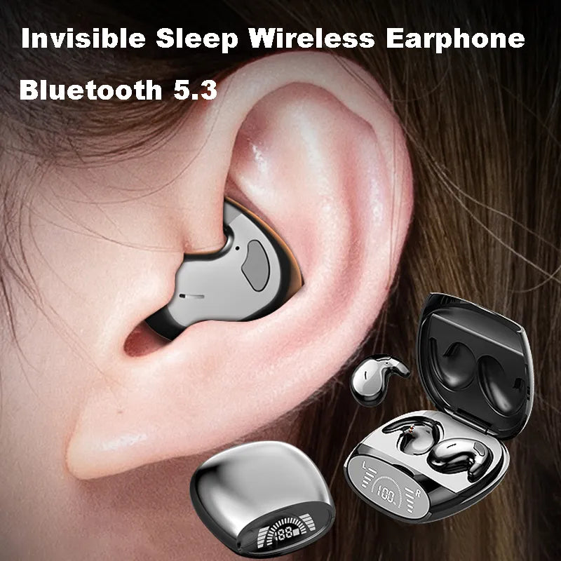 Invisible Noise-Cancelling Earbuds: Sleep Soundly with TWS Bluetooth 5.3 Headsets