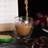 Sip in Style: 6-Pack Clear Double Wall Glass Coffee Mugs Set