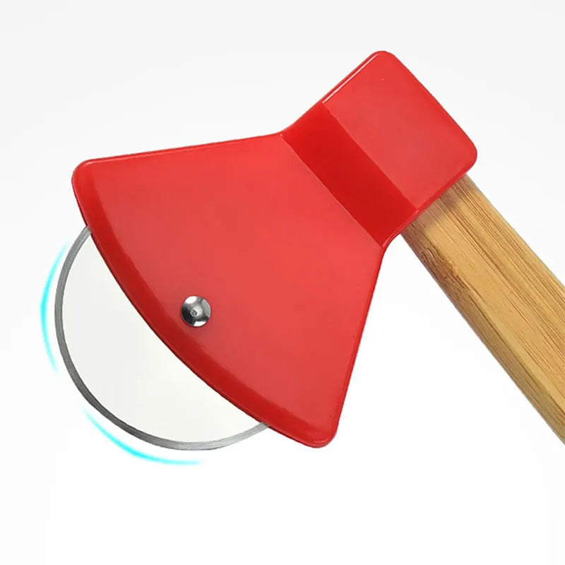 Axe Bamboo Handle Pizza Cutter - easynow.com