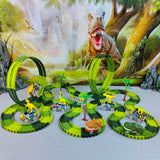 Magic Climbing Electric Dinosaur Car Track Set: Flexible Race Track Toy with Flash Light Car
