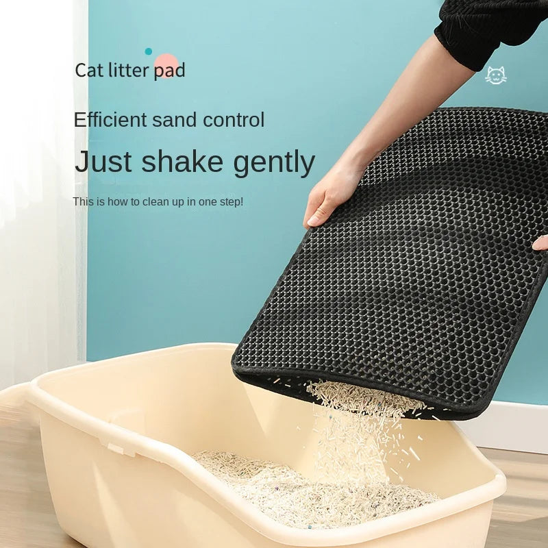 Clean & Comfortable: Double Layer Cat Litter Mat with Waterproof Design