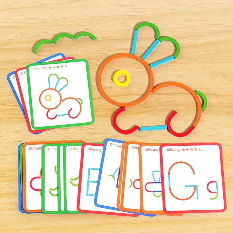 Creative Sticks & Rings Puzzle: Montessori Intelligence Game!