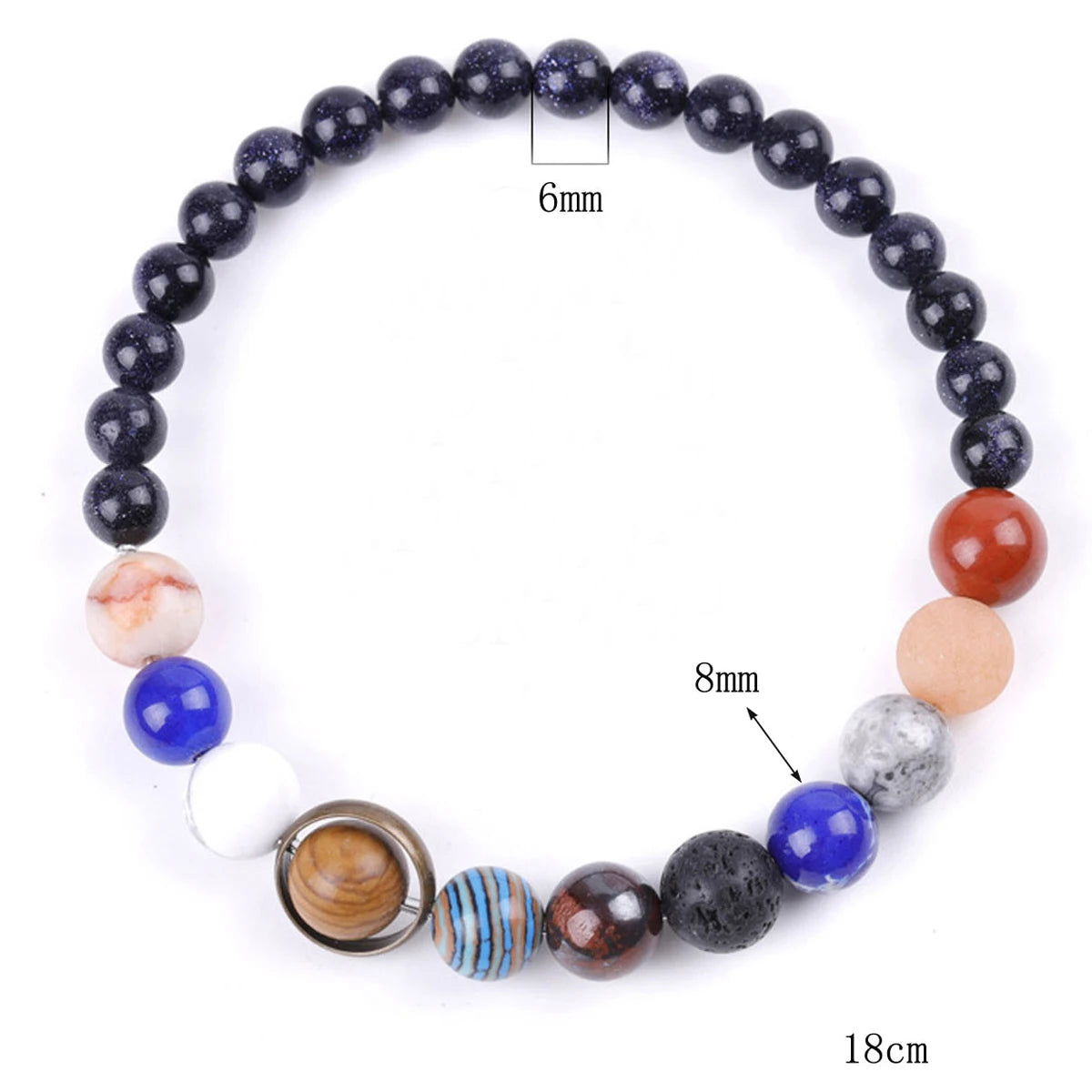 Cosmic Solar System Bracelet: Celestial Handmade Jewelry