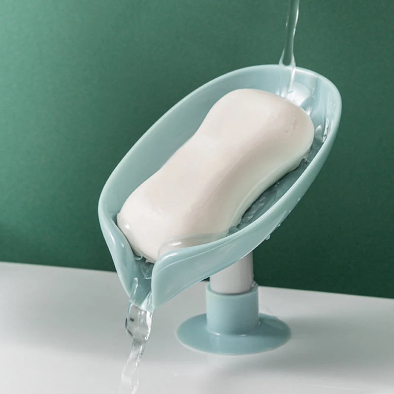 Leaf-Shaped Soap Tray: Non-Slip Soap Dish with Suction Cup