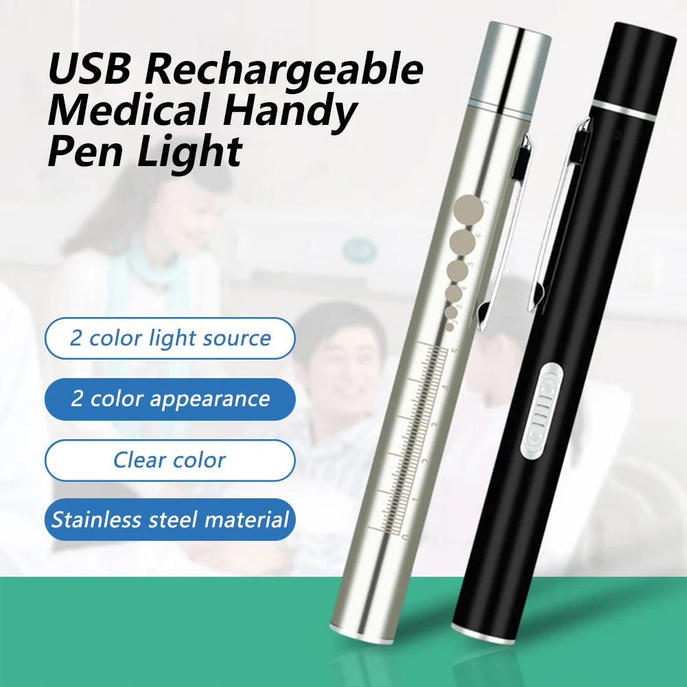 USB Rechargeable Medical Pen Light: Compact LED Nursing Flashlight