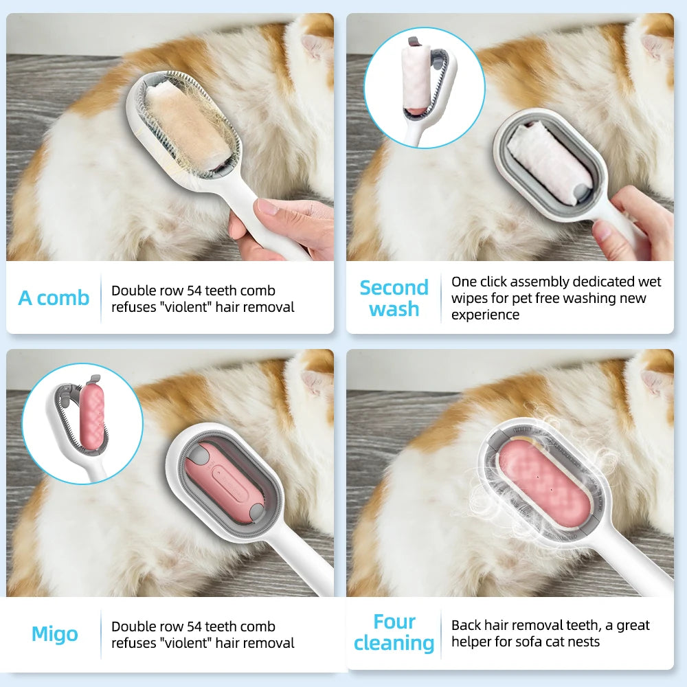 4 In 1 Pet Grooming Brush - easynow.com