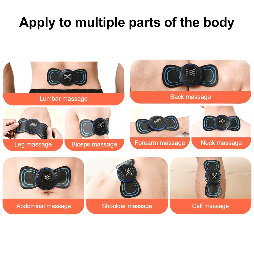 Ultimate Relief: Electric Neck Massager with EMS Muscle Stimulation - Low-Frequency Instrument for Back, Cervical, and Calf Pain Relief