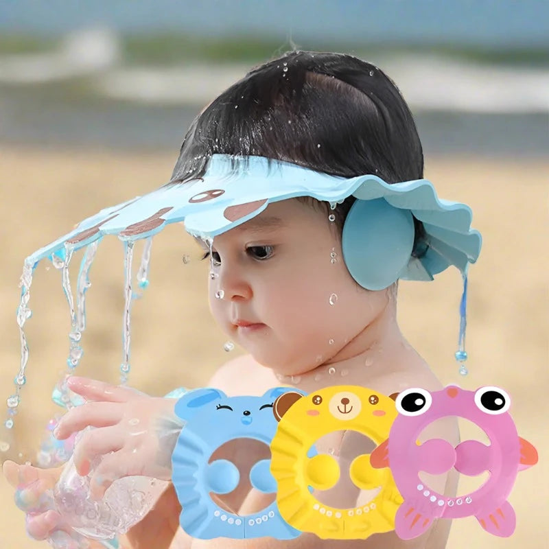 Adjustable Baby Shower Cap: Soft and Safe Hair Washing Hat for Kids