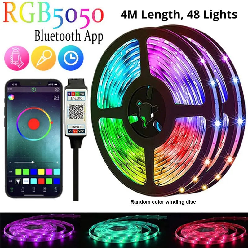 Atmosphere Light Strips: Bluetooth RGB Color 5V Lighting Set