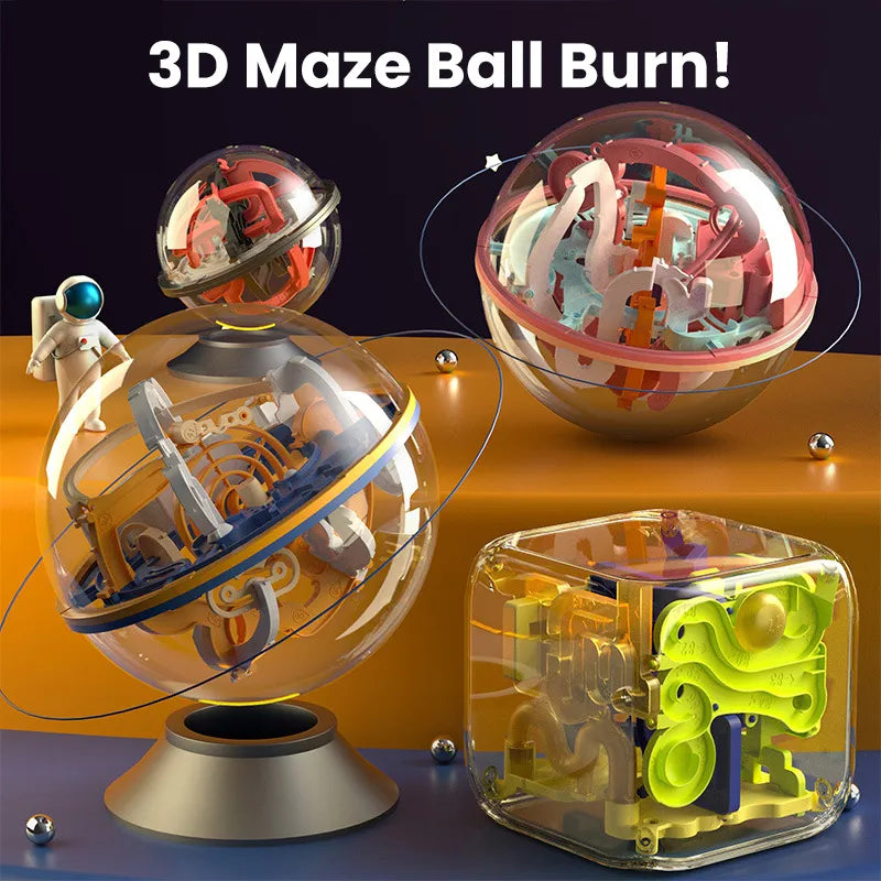 3D Maze Puzzle Ball: Challenging Obstacle Game for Children