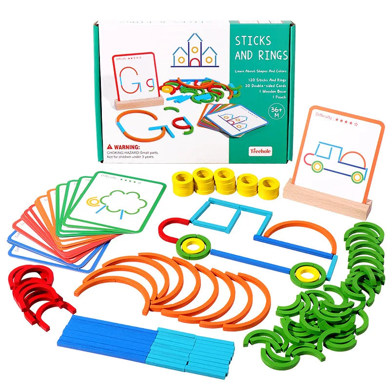  Creative Sticks & Rings Puzzle: Montessori Intelligence Game!