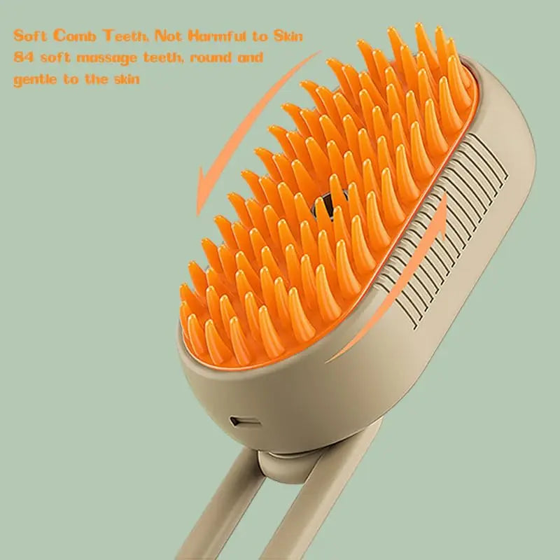 3-in-1 Electric Steamy Pet Brush: Groom, Massage, and Detangle!
