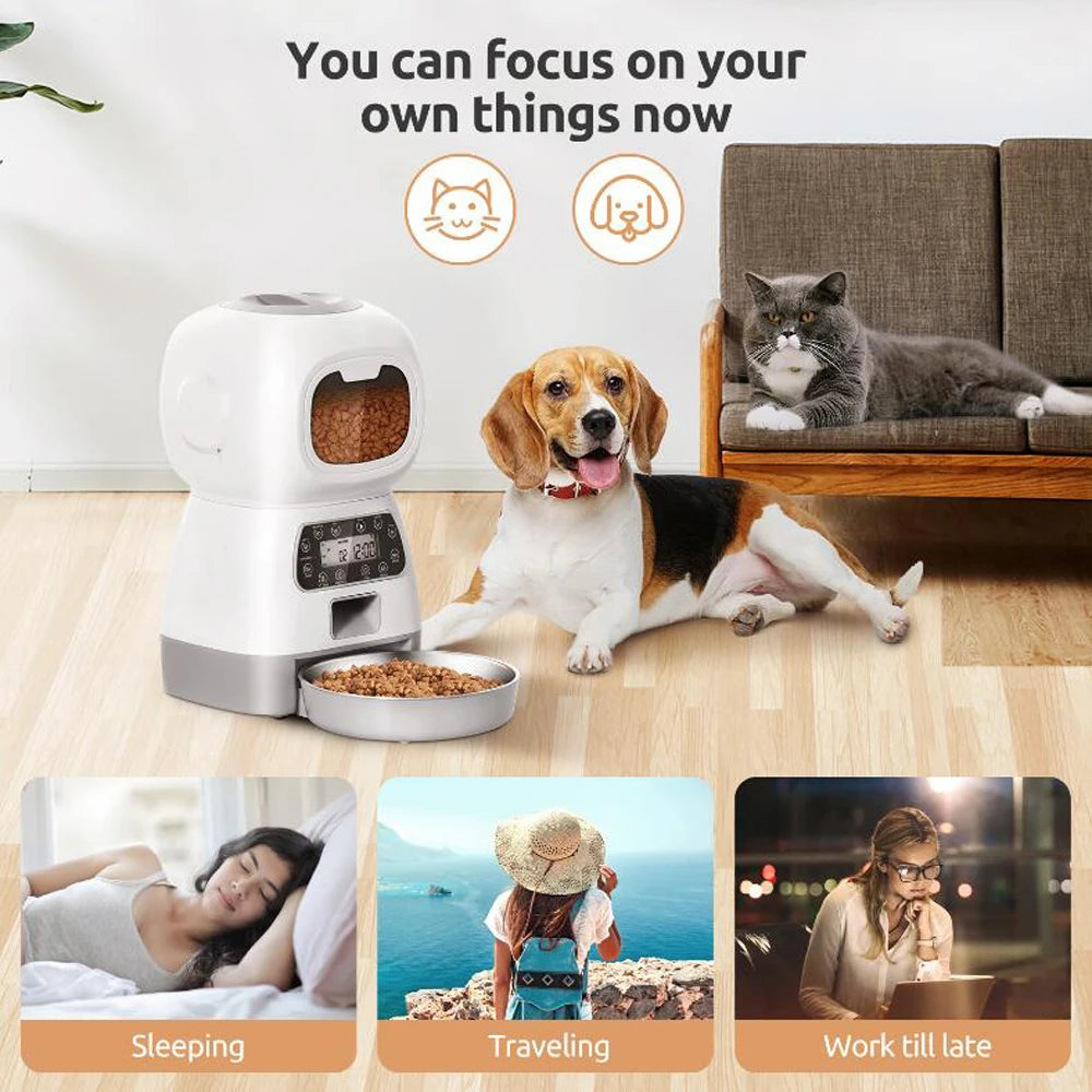 Smart Feeding Solution: WiFi-enabled Automatic Pet Feeder with Voice Recorder