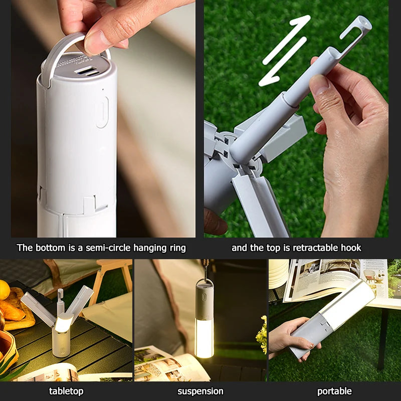 Portable Rechargeable Camping Lantern: Foldable & High Capacity
