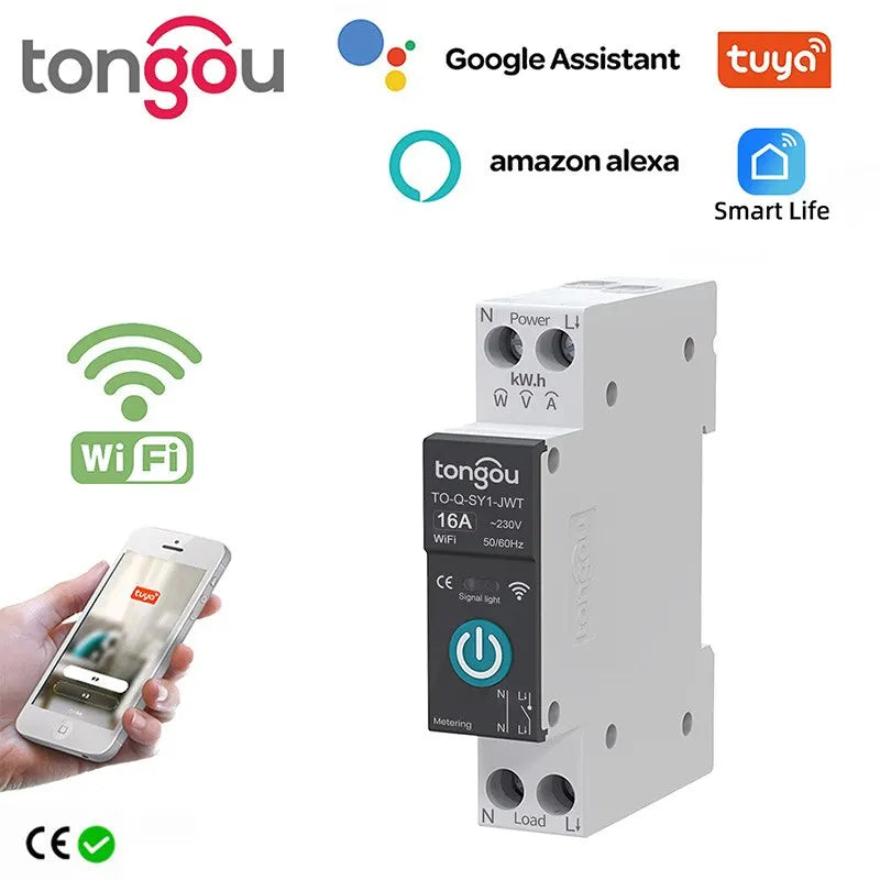  Tuya WiFi Smart Circuit Breaker: Remote-Controlled DIN Rail