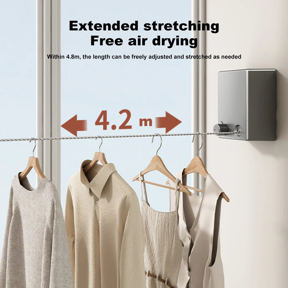 Stainless Steel Retractable Clothesline: Space-Saving Drying Rack