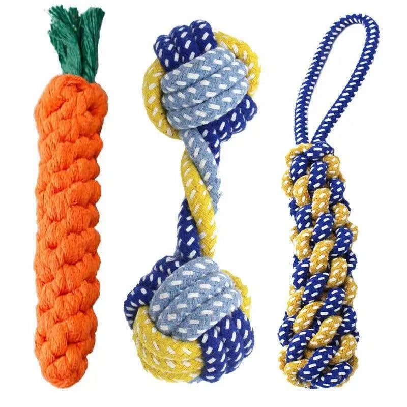  Pup's Playtime Essential: Carrot Knot Rope Ball Dog Chew Toy