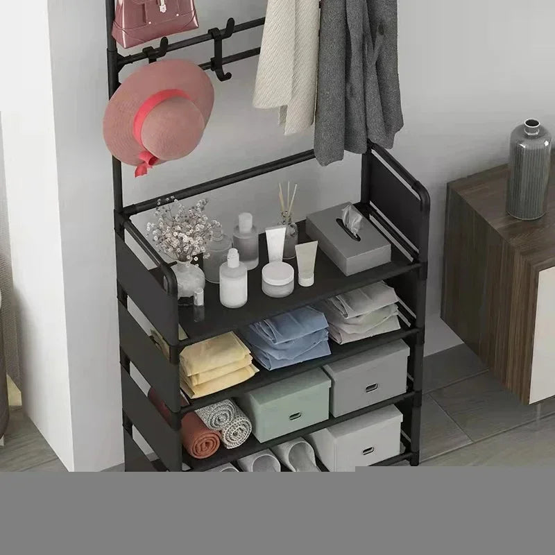 Multi-Layer Doorway Shoe Rack & Coat Hanger