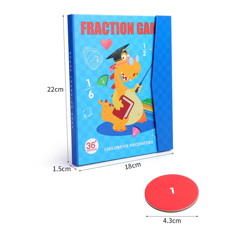 Explore Fractions with Magnetic Wooden Book Set!