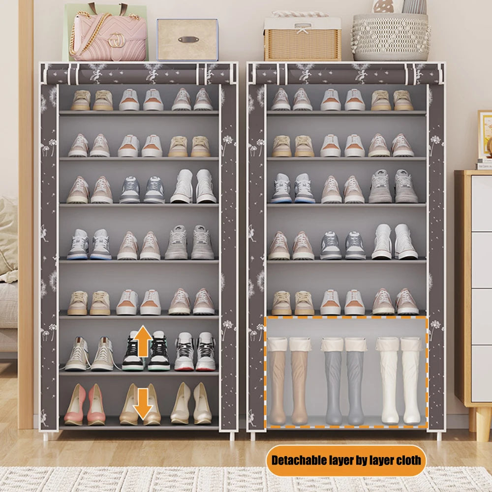 Tidy Shoe Storage: Dustproof Fabric Shoe Organizer