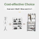 Multi-Layer Doorway Shoe Rack & Coat Hanger