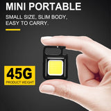Compact COB Flashlight: Mini Portable Keychain Lamp with 4 Lighting Modes - Perfect EDC Torch for Outdoor Adventures, Waterproof for Emergency Camping, Fishing, and Work
