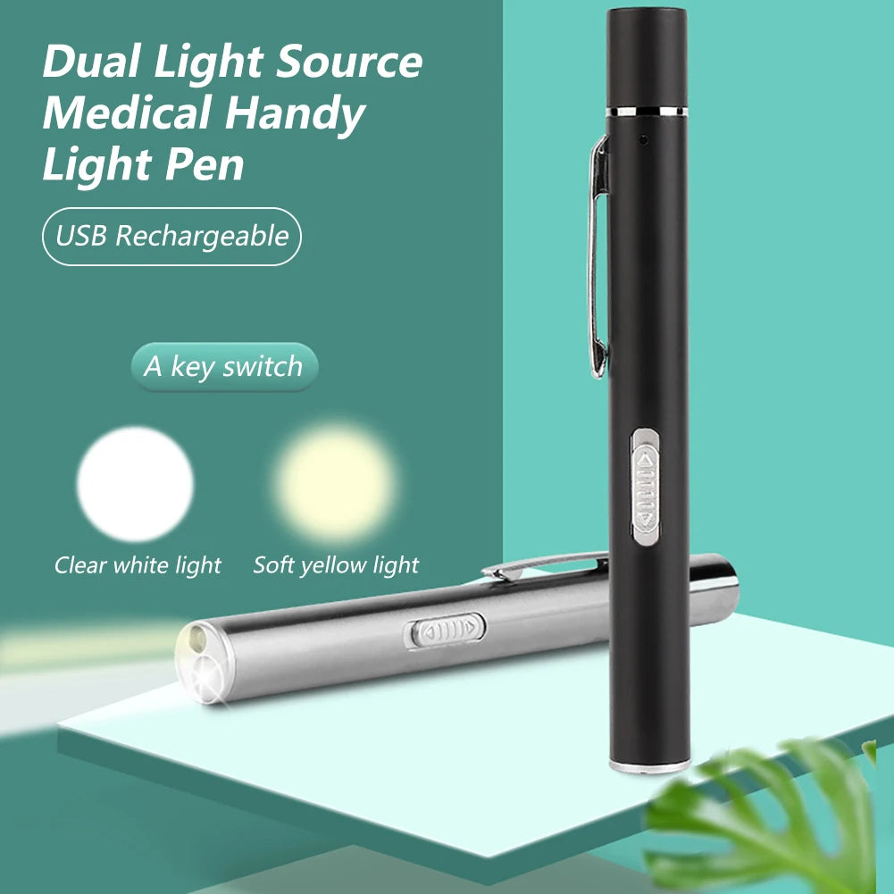 USB Rechargeable Medical Pen Light: Compact LED Nursing Flashlight
