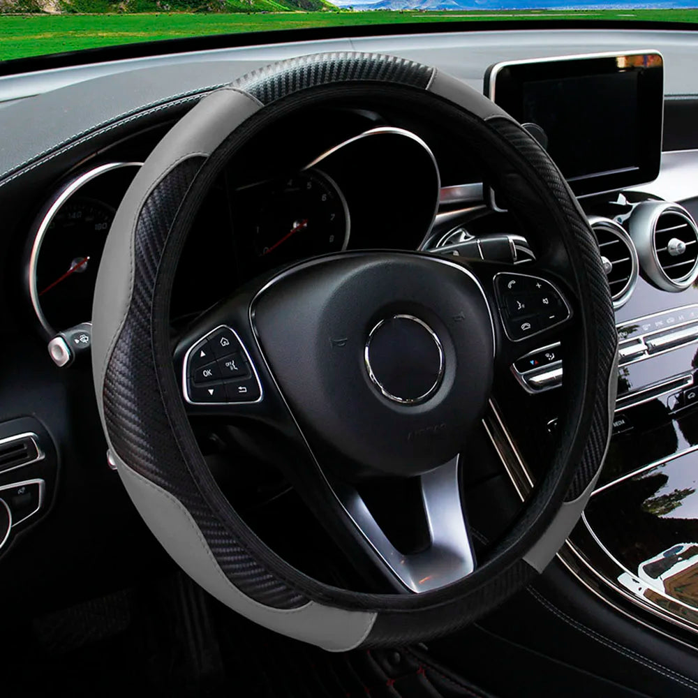 Breathable PU Leather Steering Wheel Cover: Anti-Slip Protection!