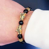Black Stone Beads Man Bracelet