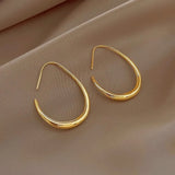 Geometric Oval Hoop Earrings