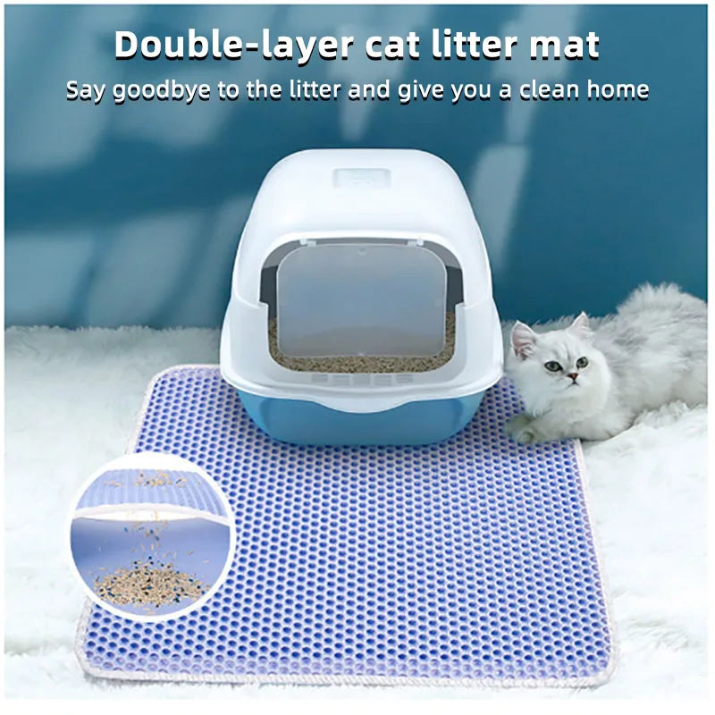 Clean & Comfortable: Double Layer Cat Litter Mat with Waterproof Design