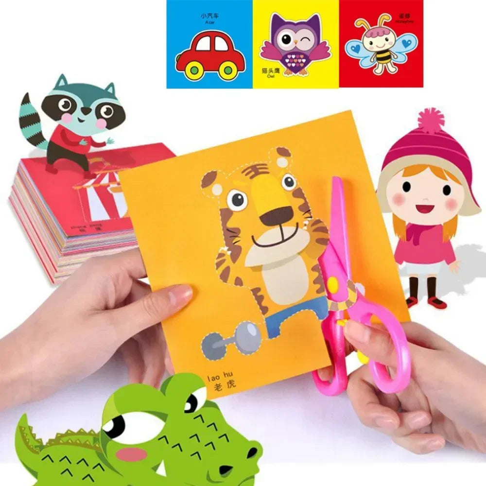  Kids' DIY Craft Set: 48pcs Handmade Paper Cut Book