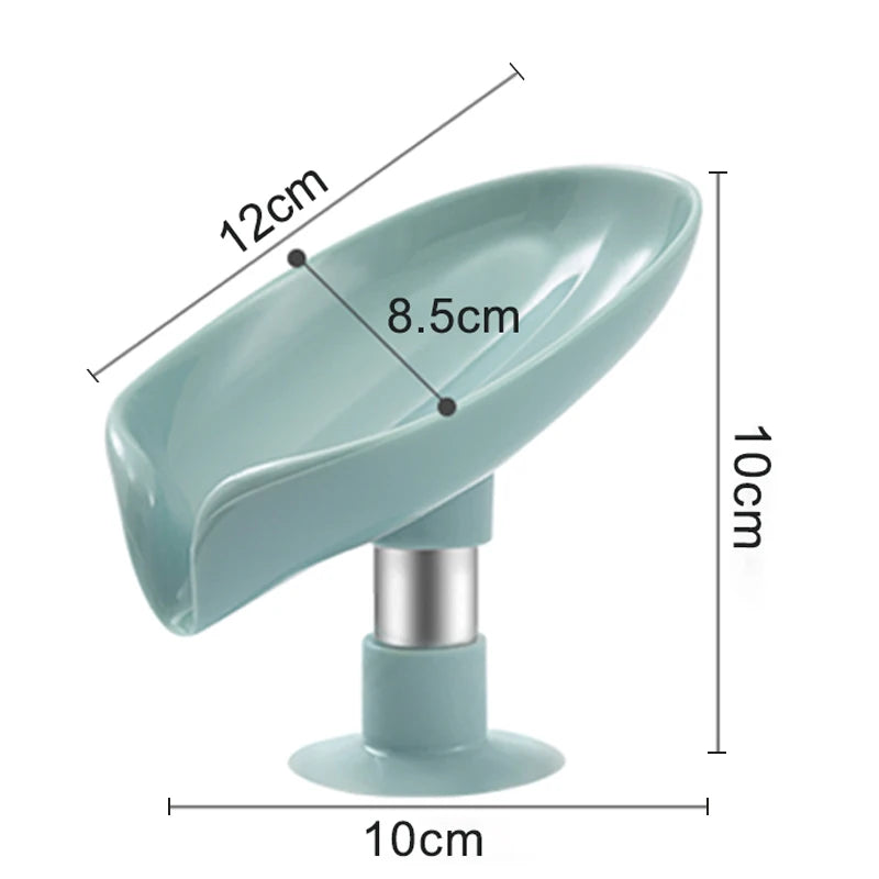 Leaf-Shaped Soap Tray: Non-Slip Soap Dish with Suction Cup