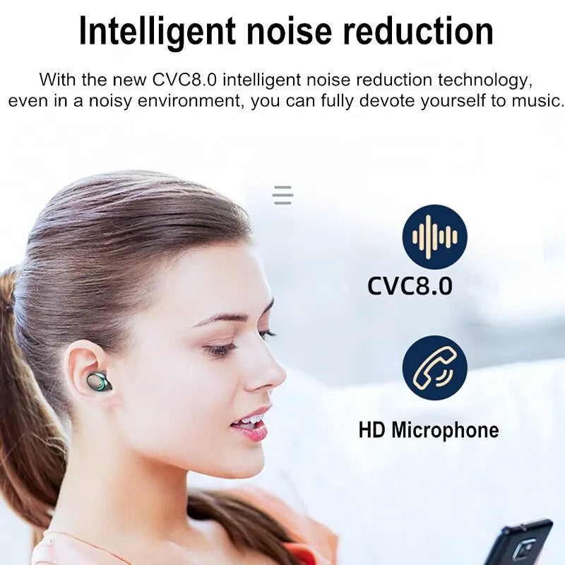 Wireless Bluetooth Earphones with LED Display