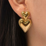 Double Heart Shaped Earrings