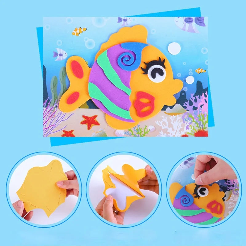 DIY Cartoon Animal Foam Sticker Puzzle: Creative Learning Fun!