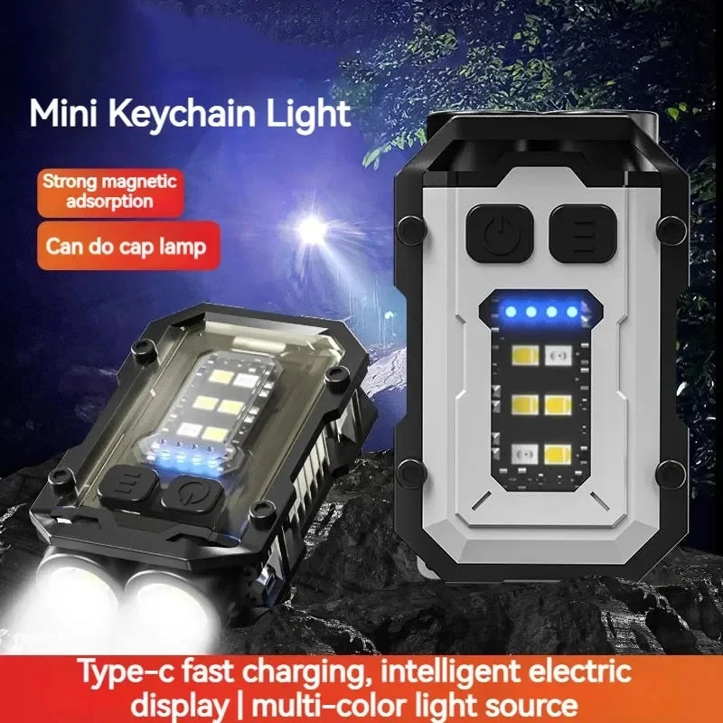 Portable Mini Keychain Light: Dual-Source LED Flashlight