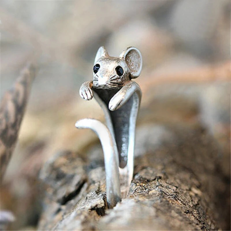 Mouse Shape Open Ring: Cute Hip Hop Jewelry for Women