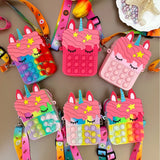 Cute Unicorn Messenger Bag & Coin Purse: Fun Decompression Pop Fidget Toys for Girls